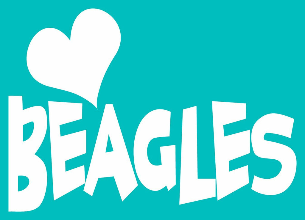 [Australia] - Imagine This Car Window Decal, Heart Beagles 