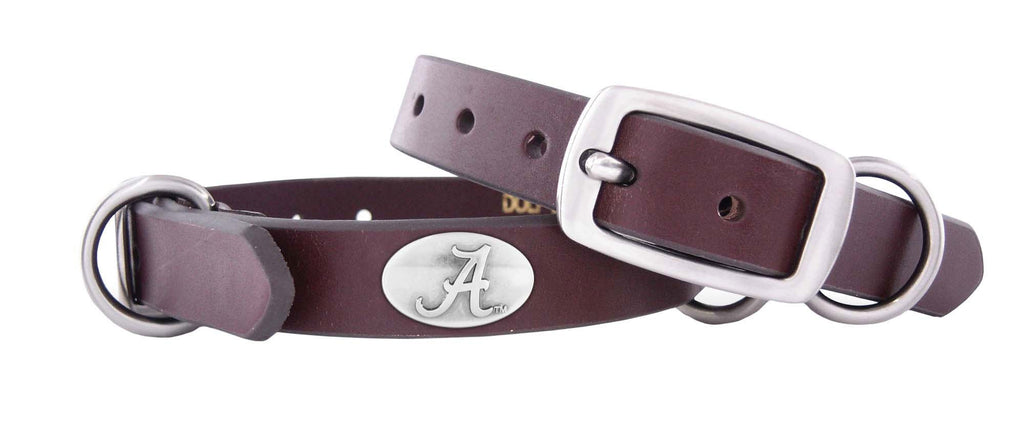[Australia] - ZEP-PRO Alabama Crimson Tide Brown Leather Concho Dog Collar, X-Small 