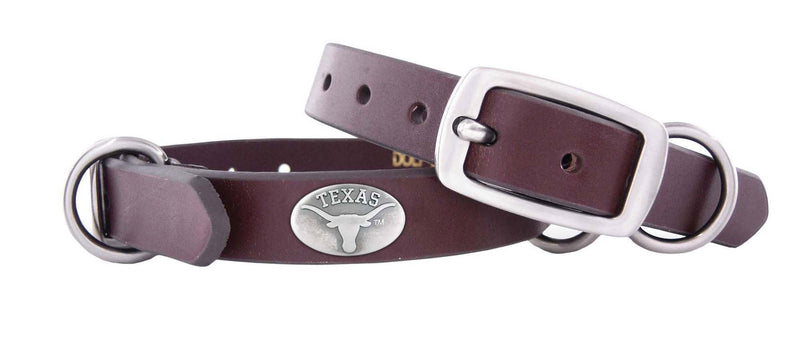 [Australia] - ZEP-PRO Texas Longhorns Brown Leather Concho Dog Collar, X-Small 