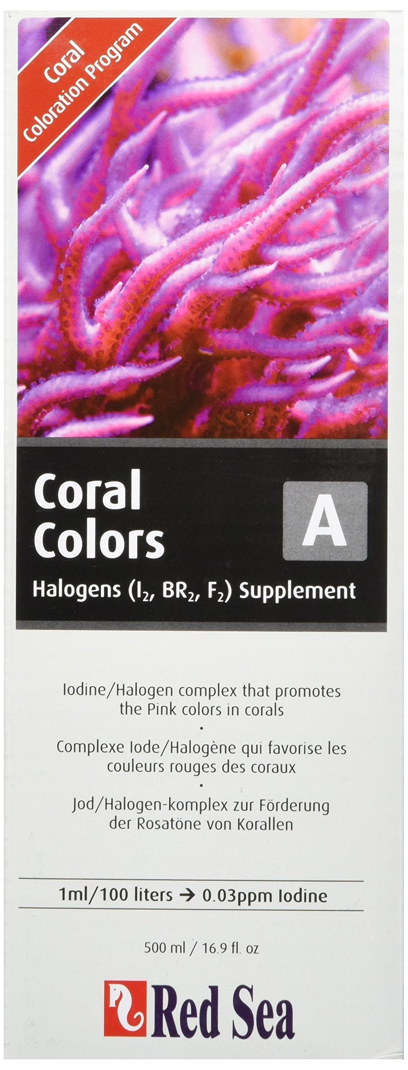 [Australia] - Red Sea Fish Pharm ARE22043 Reef Colors Iodine/Halogens Supplement-A for Aquarium, 500ml 