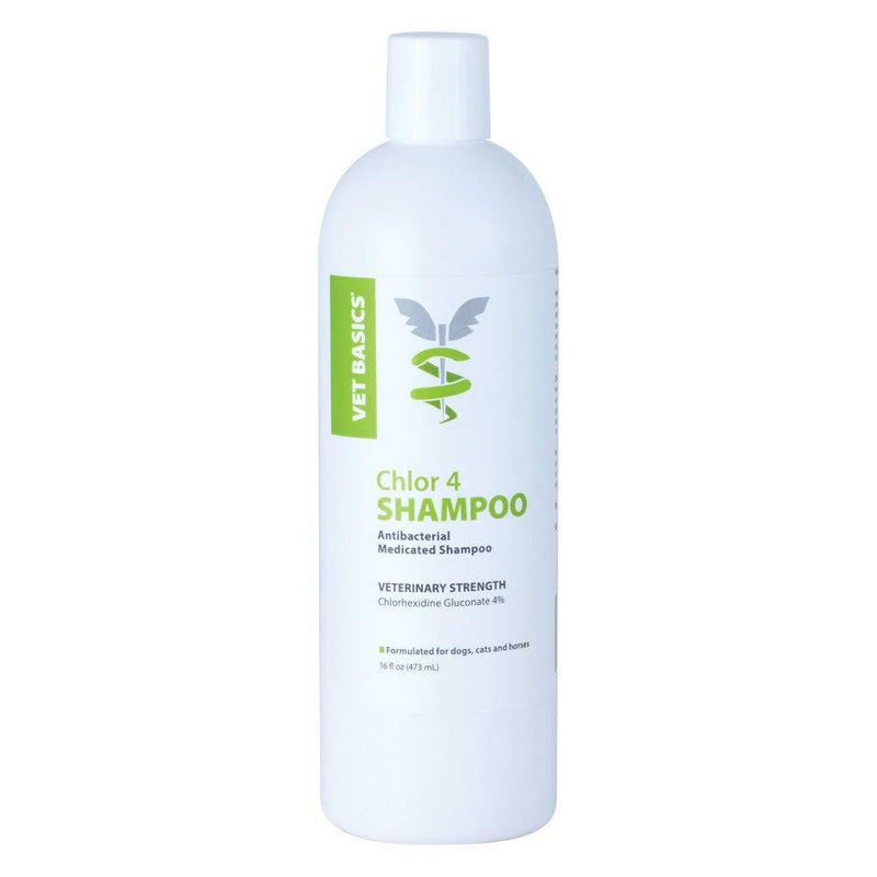 [Australia] - Revival Animal Health Vet Basics Chlor 4 Shampoo- Antibacterial Medicated Shampoo- for Dogs, Cats & Horses- 16 oz 