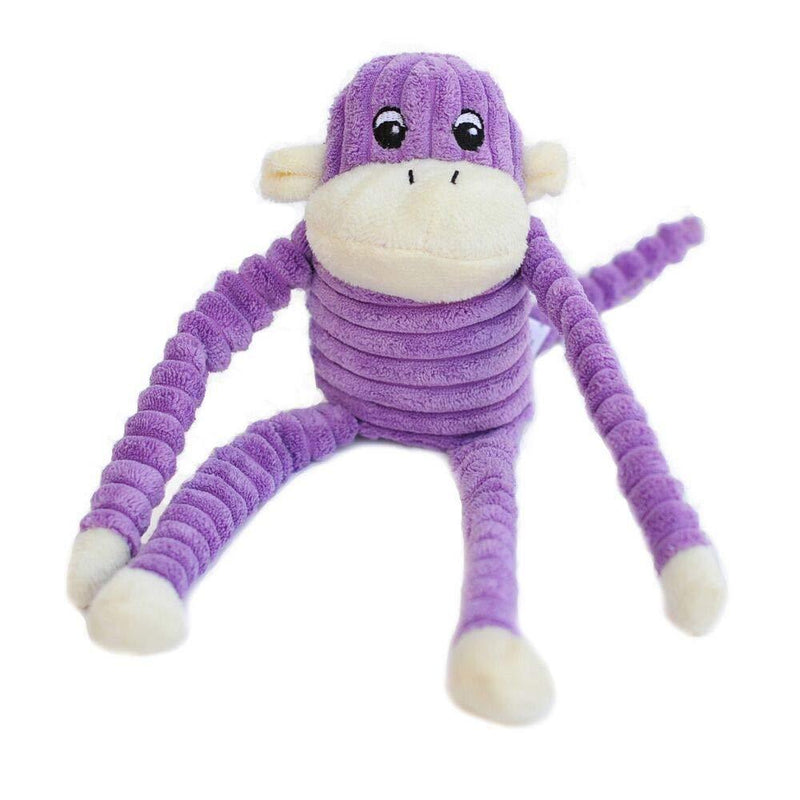 [Australia] - ZippyPaws - Spencer The Crinkle Monkey Dog Toy, Squeaker and Crinkle Plush Toy Small Purple 