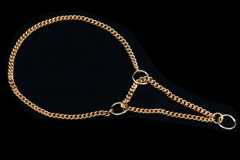[Australia] - Alvalley Martingale Chain Show Collar for Dogs Thickness 1.4 mm x 16 in Gold Plate 