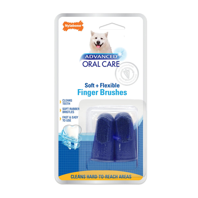 Nylabone Advanced Oral Care Finger Brush 2 Count One Size All - PawsPlanet Australia