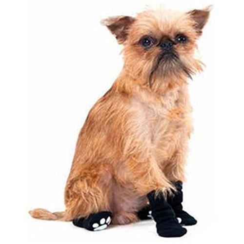 [Australia] - Fashion Pet Lookin Good Solid Slipper Socks for Dogs, Large, Black 