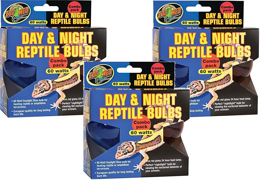 [Australia] - (3 Packages ) Zoo Med Day and Night Reptile 60 Watt Bulbs, Combo Pack 