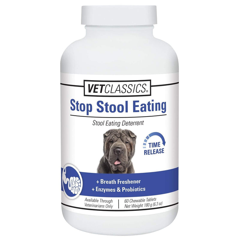 Vet Classics Stop Stool Eating Pet Health Supplement for Dogs – Dog Breath Freshener – Stops Dogs from Eating Stool – Enzymes, Probiotics 60 Chewablet Tablets - PawsPlanet Australia