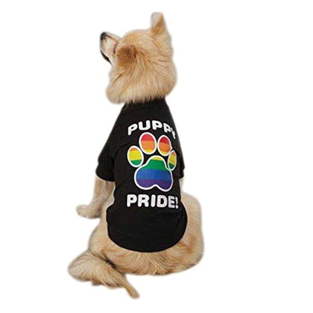 Casual Canine Puppy Pride Tee Shirt for Dogs, 14" Small/Medium, Black - PawsPlanet Australia