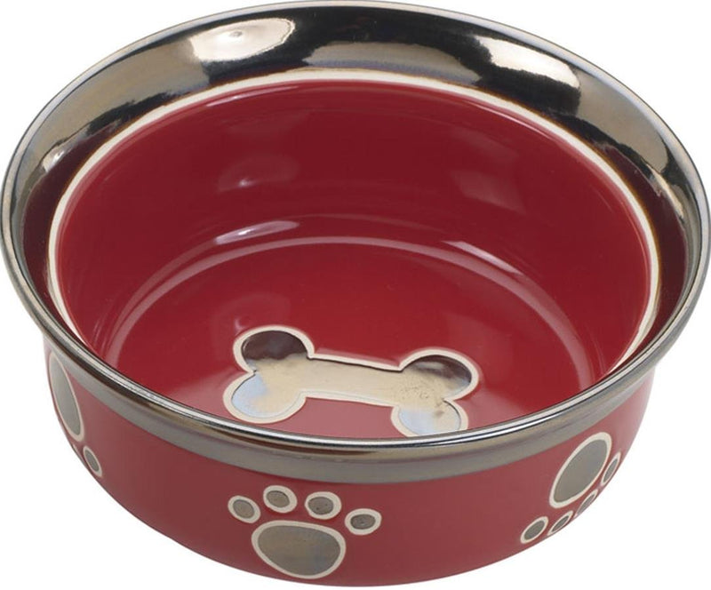[Australia] - Ethical Pet Products (Spot) CSO6886 Ritz Copper Rim Cat Dish, 5-Inch, Red 
