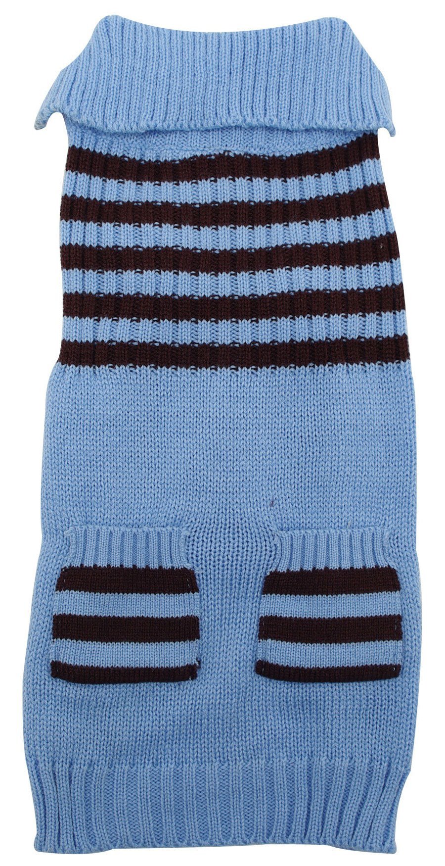 [Australia] - Dogit Striped Dog Sweater, X-Large, Ice Blue 