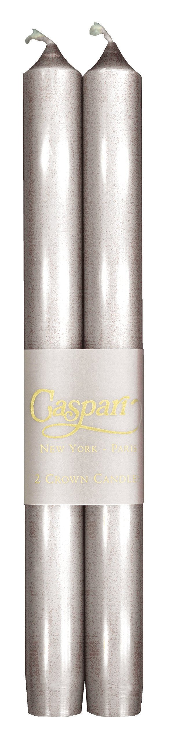Caspari 10-Inch Crown Candles, Silver, Set of 2, 10" Tall (CA61.2) - PawsPlanet Australia