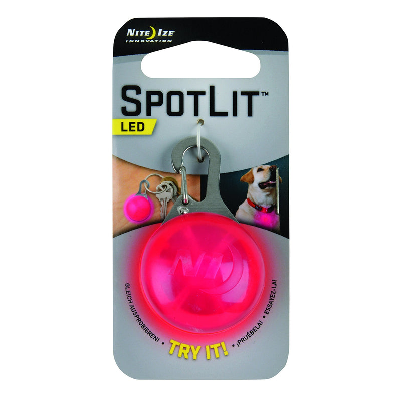 [Australia] - Nite IZE SpotLit Clip-On LED Light with Carabiner, Weather Resistant Pink New Packaging 