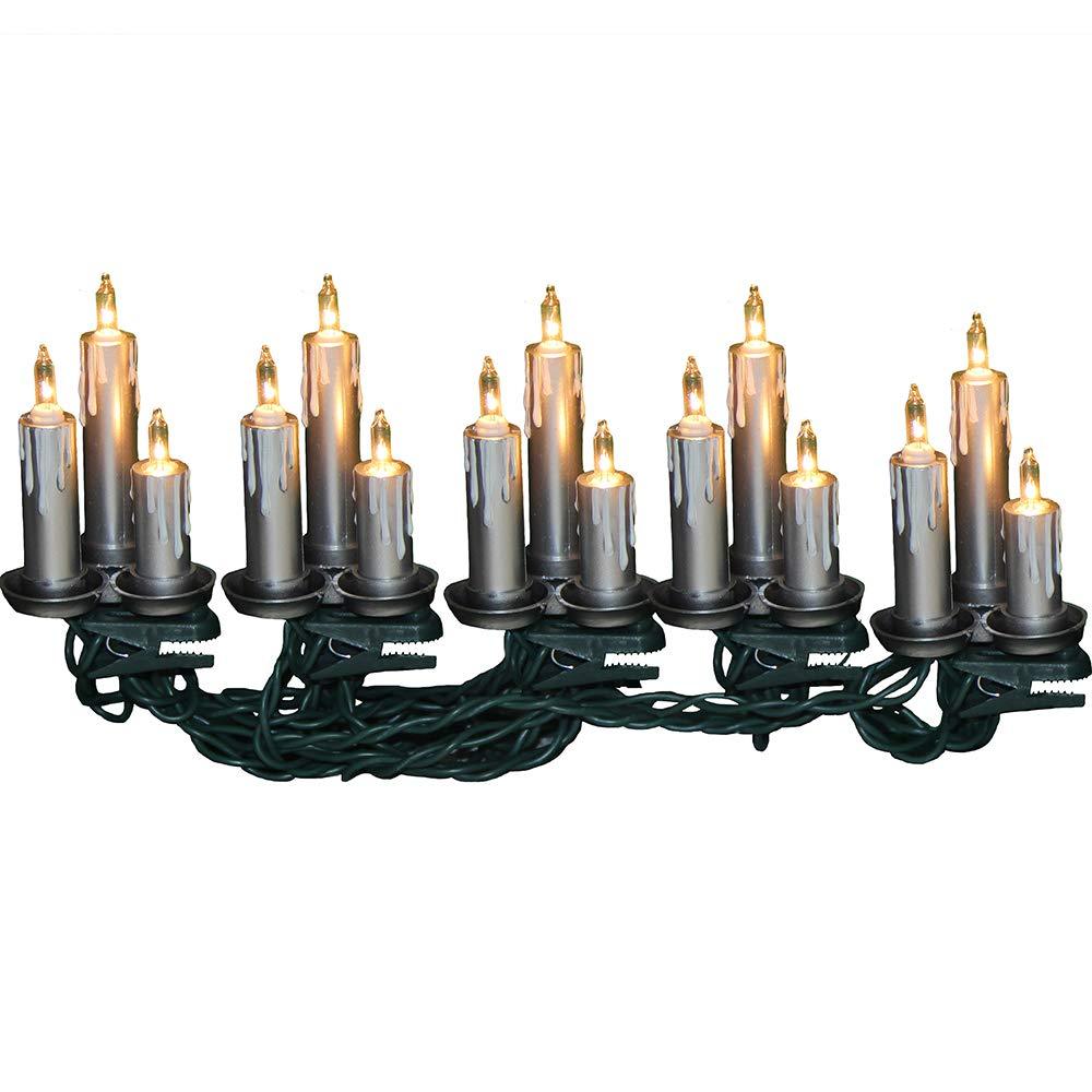 Kurt Adler UL 15-Light Silver Triple Candle Light Set - PawsPlanet Australia