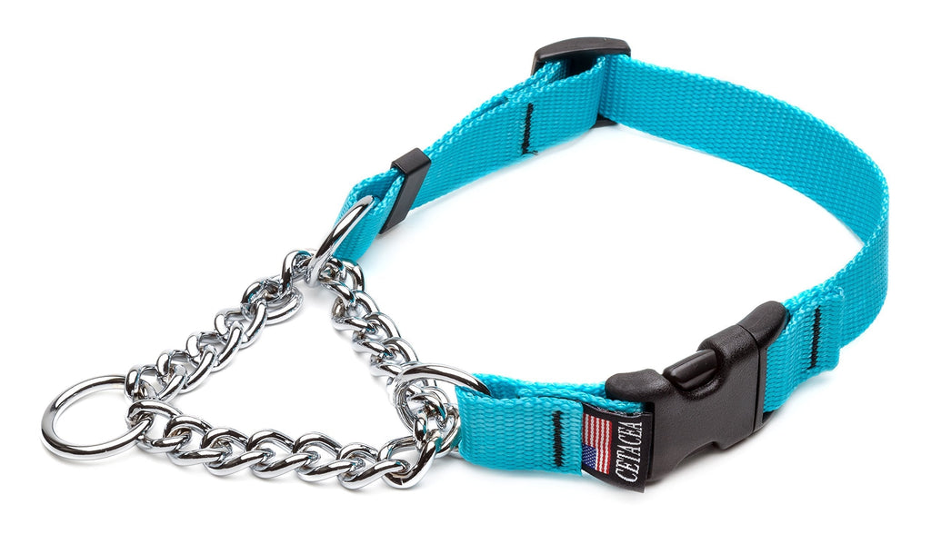 [Australia] - Cetacea Chain Martingale Dog/Pet Collar with Quick Release Medium Turquoise 