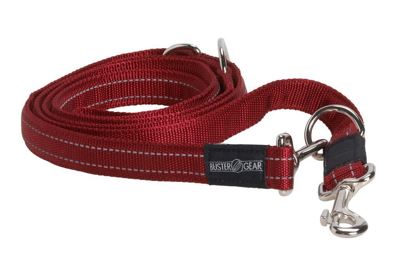 [Australia] - Kruuse Buster 7-Way Reflective Dog Lead Red 1/2 in x 6.5 ft 