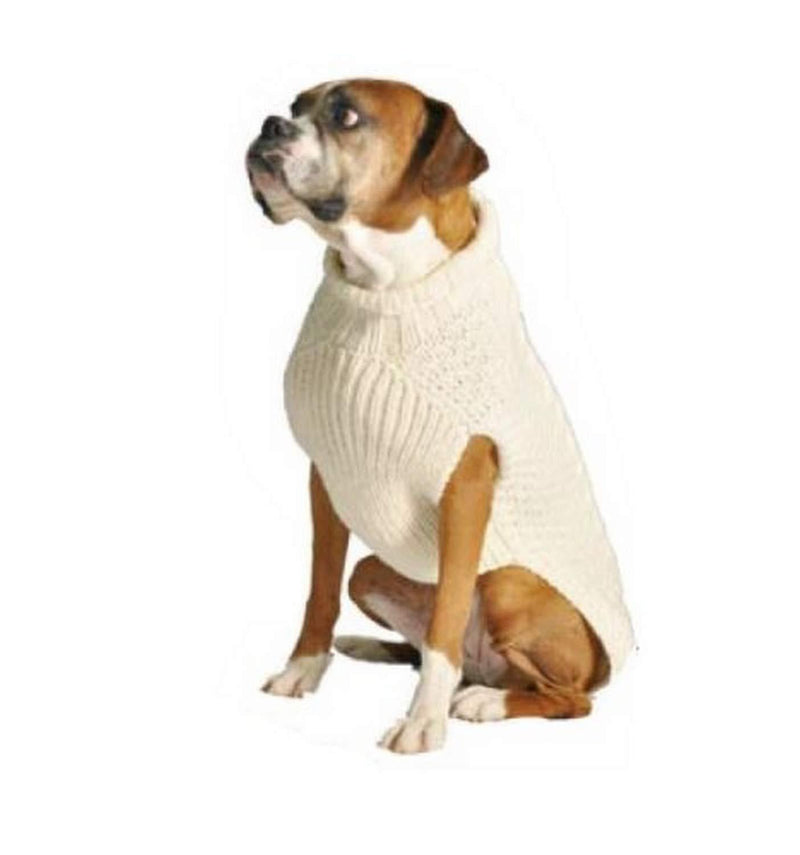 Chilly Dog Natural Cable Dog Sweater, XX-Small - PawsPlanet Australia