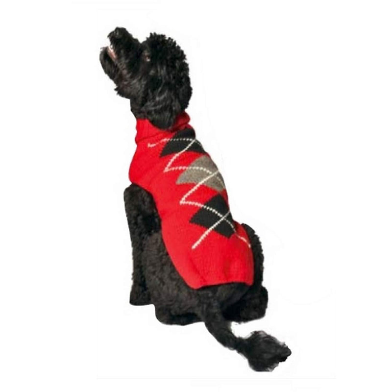 [Australia] - Chilly Dog Red Classic Argyle Dog Sweater, XX-Small 