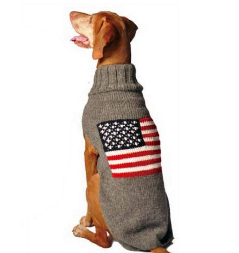 [Australia] - Chilly Dog American Flag Dog Sweater, Medium 