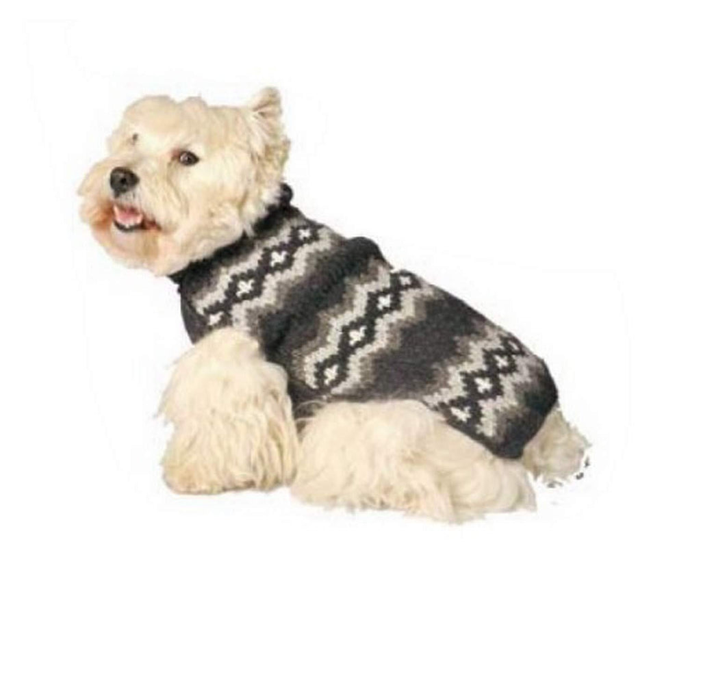 [Australia] - Chilly Dog Grey Diamonds Dog Sweater, Medium 