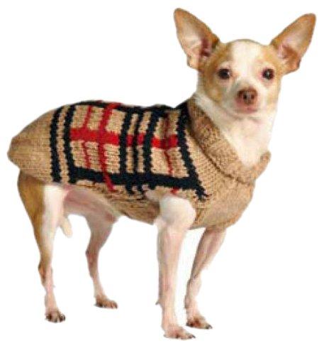 [Australia] - Chilly Dog Tan Plaid Dog Sweater, XX-Large 