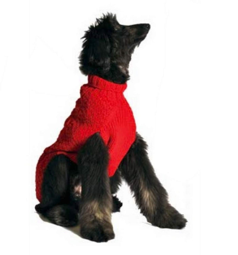 Chilly Dog Red Cable Dog Sweater, 3X-Large - PawsPlanet Australia