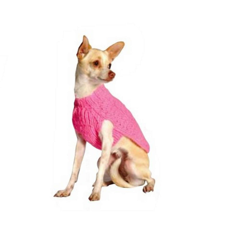 [Australia] - Chilly Dog Pink Cable Dog Sweater, 3XX-Large 