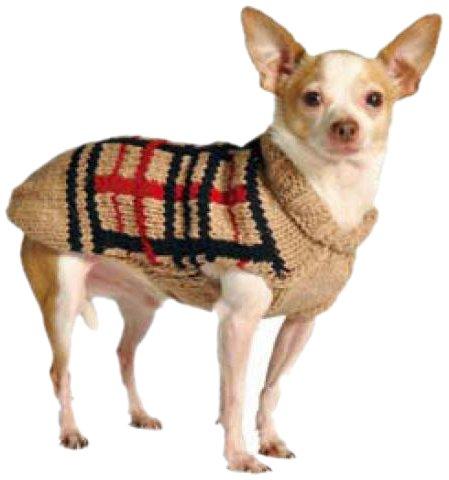 Chilly Dog Tan Plaid Dog Sweater, 3XX-Large - PawsPlanet Australia