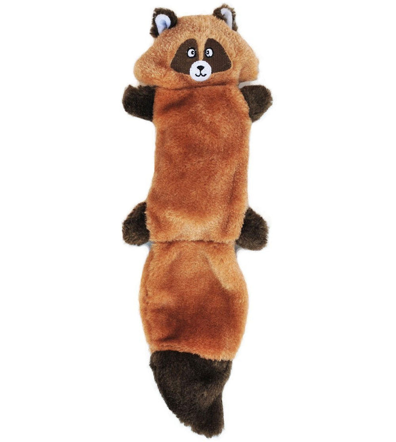 [Australia] - ZippyPaws - Zingy No Stuffing Durable Squeaky Plush Dog Toy 1 Pack Raccoon 