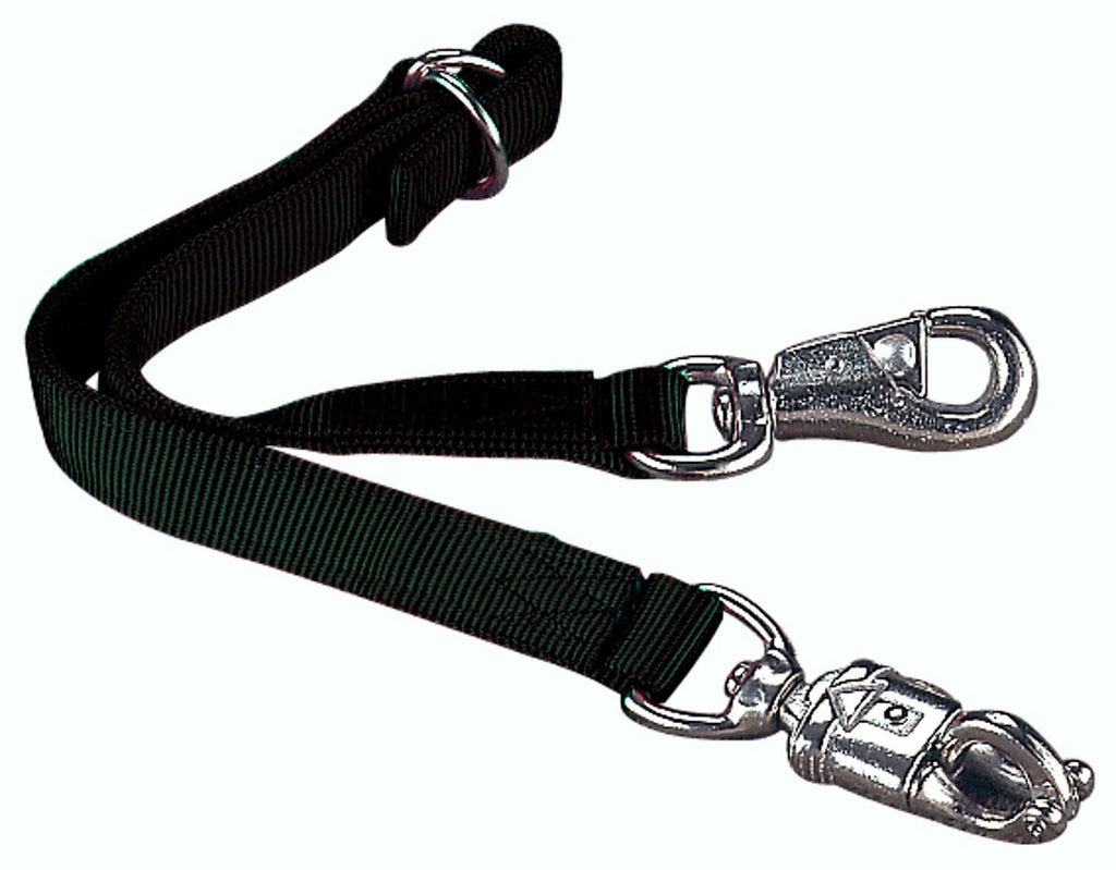 [Australia] - Hamilton Adjustable Double Thick Trailer Tie with Panic Snap and Bull Snap for Horse, 1-Inch by 30-Inch, Black 