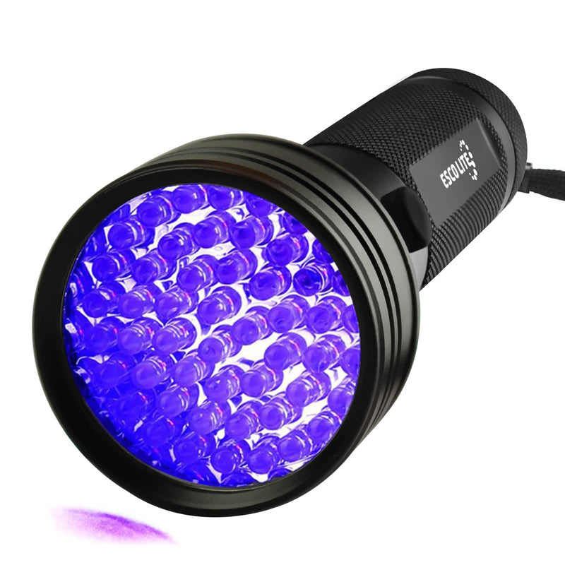 Escolite UV Flashlight Black Light, 51 LED 395 nM Ultraviolet Blacklight Detector for Dog Urine, Pet Stains and Bed Bug 1 Count (Pack of 1) - PawsPlanet Australia