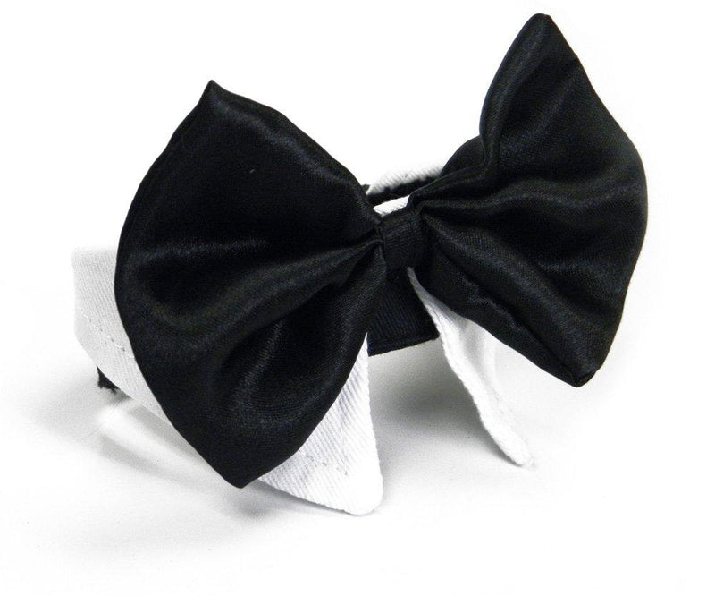 [Australia] - Platinum Pets Formal Pet Bow Tie and Collar, 9 to 10-Inch, White Black 