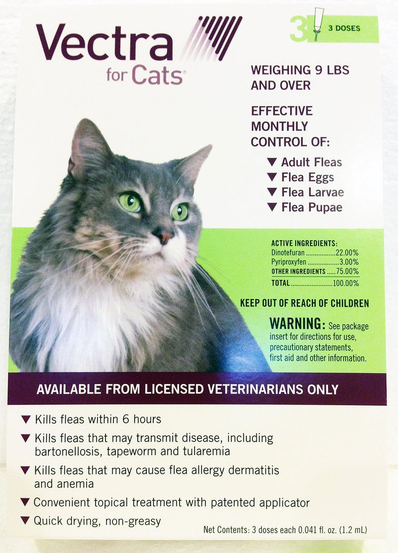 Vectra for Cats Over 9lbs 3 Doses Green by Ceva - PawsPlanet Australia