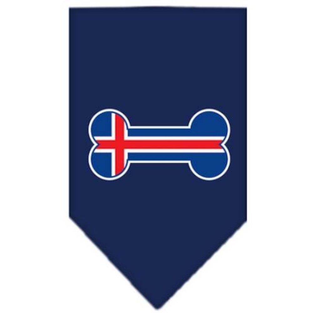 Mirage Pet Products Bone Flag Iceland Screen Print Bandana for Pets, Large, Navy Blue - PawsPlanet Australia