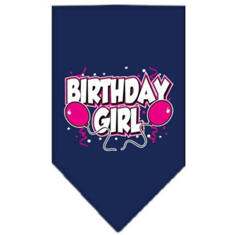 Mirage Pet Products Birthday Girl Screen Print Bandana for Pets, Large, Navy Blue - PawsPlanet Australia