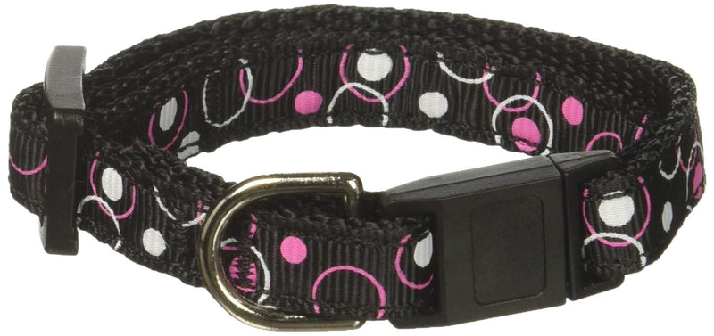 [Australia] - Mirage Pet Products Retro Nylon Ribbon Cat Safety Collar, Black 