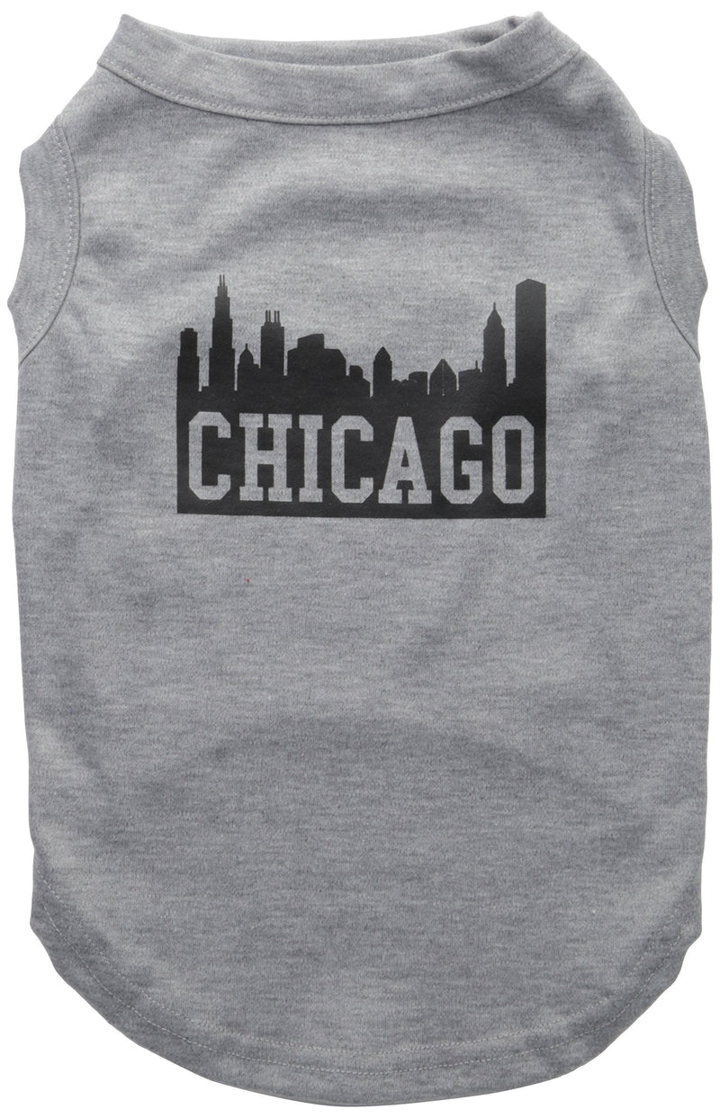 Mirage Pet Products 14-Inch Chicago Skyline Screen Print Shirt for Pets, Large, Grey - PawsPlanet Australia