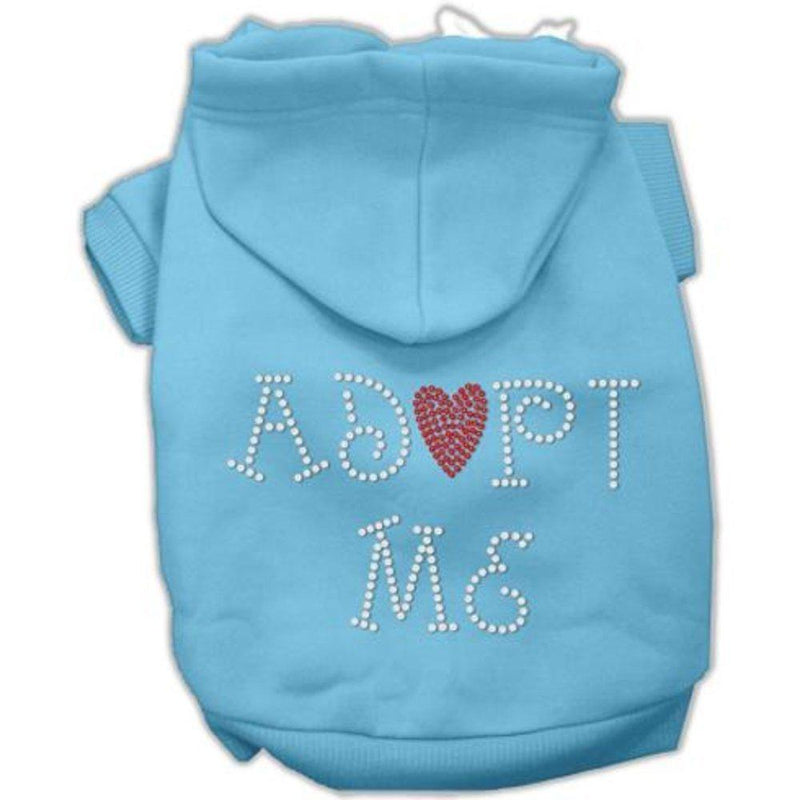 [Australia] - Mirage Pet Products 14-Inch Adopt Me Rhinestone Hoodie, Large, Baby Blue 