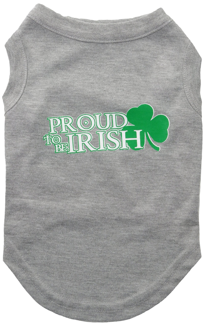 [Australia] - Mirage Pet Products 12-Inch Proud To Be Irish Screen Print Shirt for Pets, Medium, Grey 