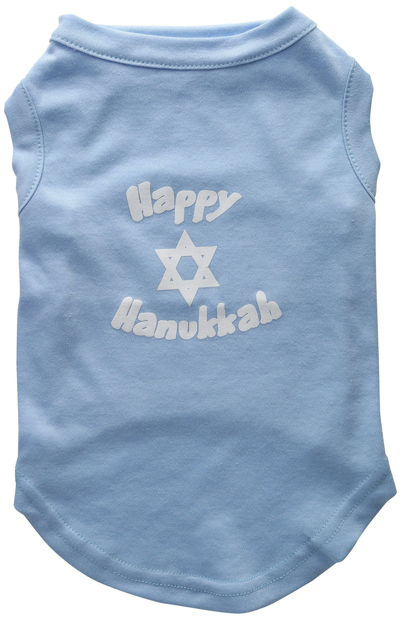 [Australia] - Mirage Pet Products 14-Inch Happy Hanukkah Screen Print Shirts for Pets, Large, Baby Blue 