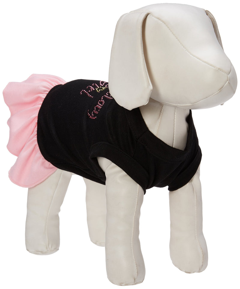 [Australia] - Mirage Pet Products 57-03 MDBKPK 12" Birthday Girl Rhinestone Dresses Black with Light Pink, Medium 