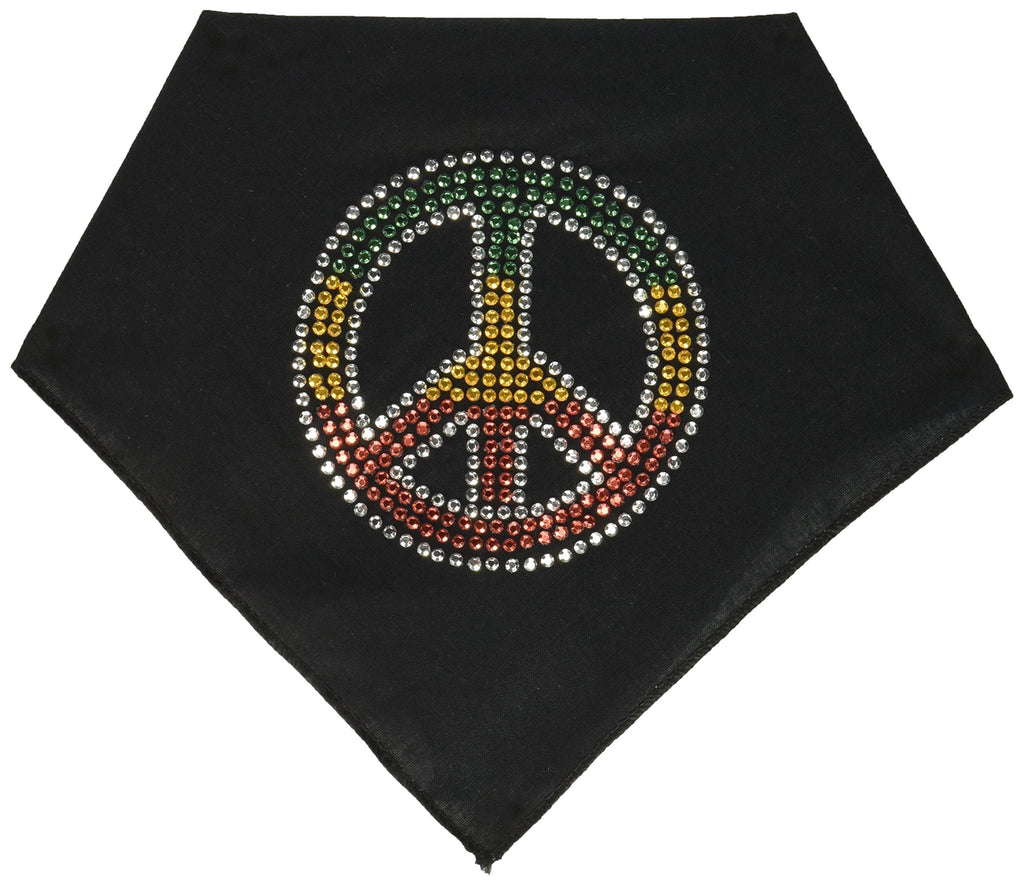 Mirage Pet Products Rasta Peace Rhinestone Bandana, Small, Black - PawsPlanet Australia