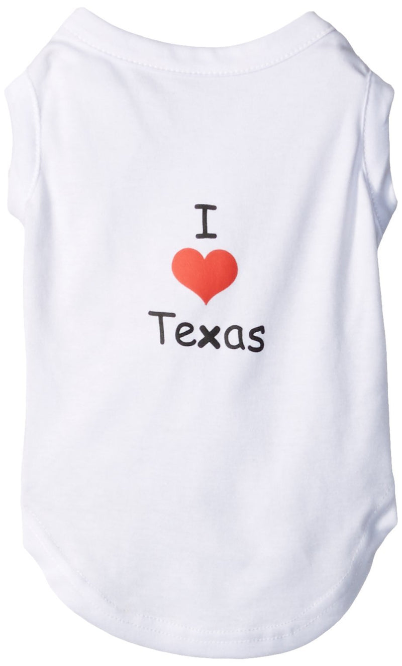 Mirage Pet Products 14-Inch I Love Texas Screen Print Shirts for Pets, Large, White - PawsPlanet Australia