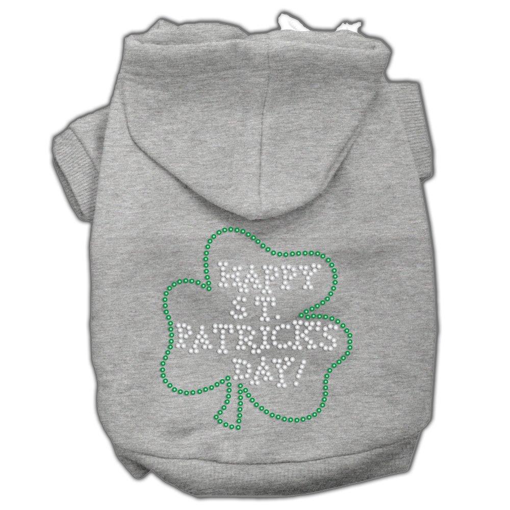 Mirage Pet Products Happy St. Patrick's Day Hoodies, Grey, Medium/Size 12 - PawsPlanet Australia