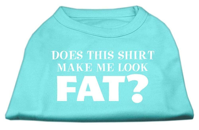 Mirage Pet Products 12-Inch Does This Shirt Make Me Look Fat Screen Printed Shirt for Pets, Medium, Aqua - PawsPlanet Australia