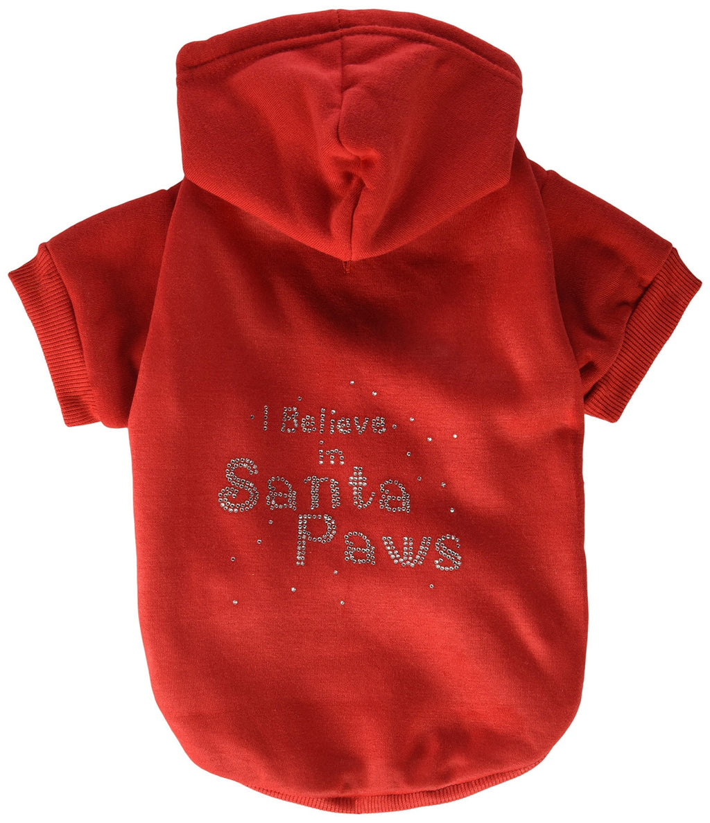 [Australia] - Mirage Pet Products 14-Inch I Believe in Santa Paws Hoodie, Large, Red 