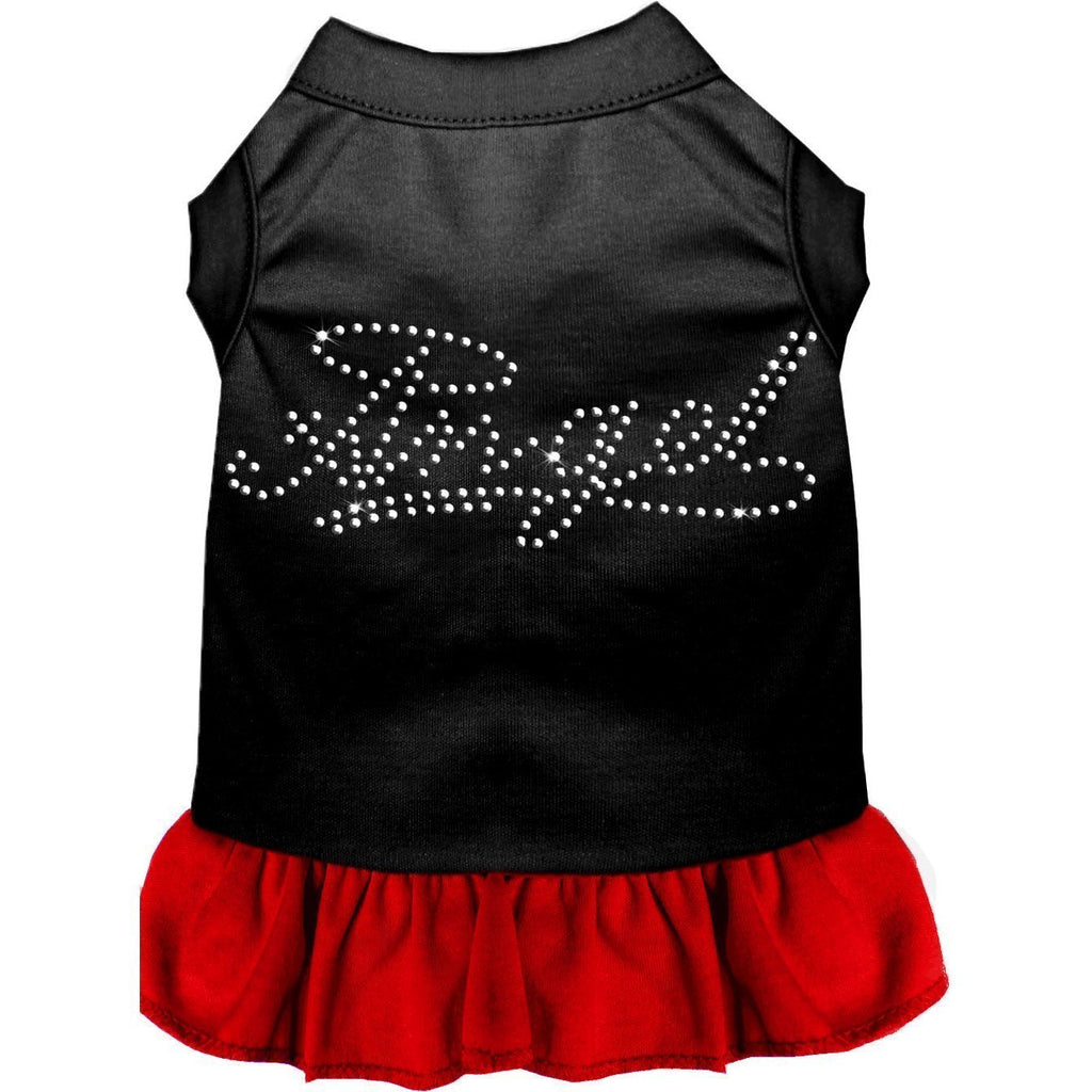 [Australia] - Mirage Pet Products 57-08 SMBKRD 10" Rhinestone Angel Dress Black with Red, Small 