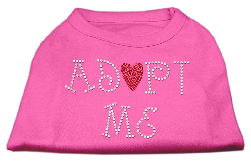 [Australia] - Mirage Pet Products 10-Inch Adopt Me Rhinestone Print Shirt for Pets, Small, Bright Pink 