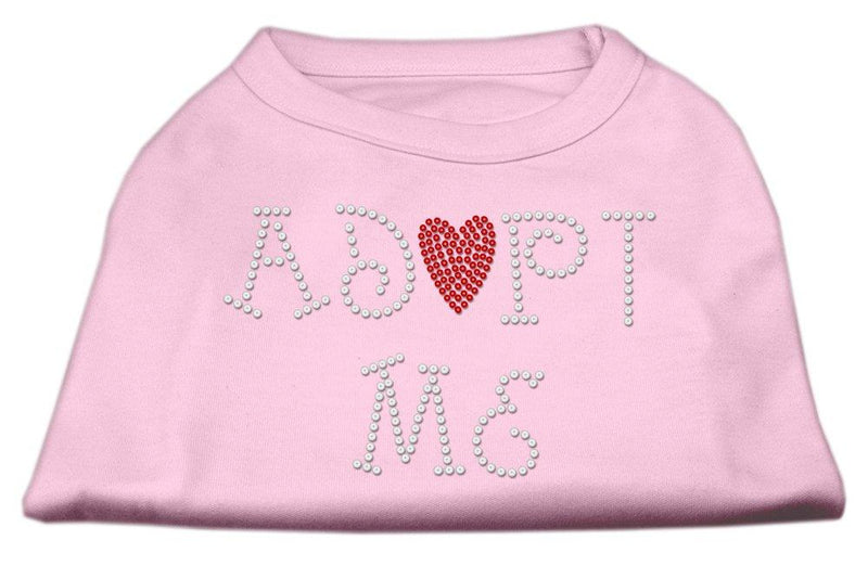 [Australia] - Mirage Pet Products 20-Inch Adopt Me Rhinestone Print Shirt for Pets, 3X-Large, Light Pink 