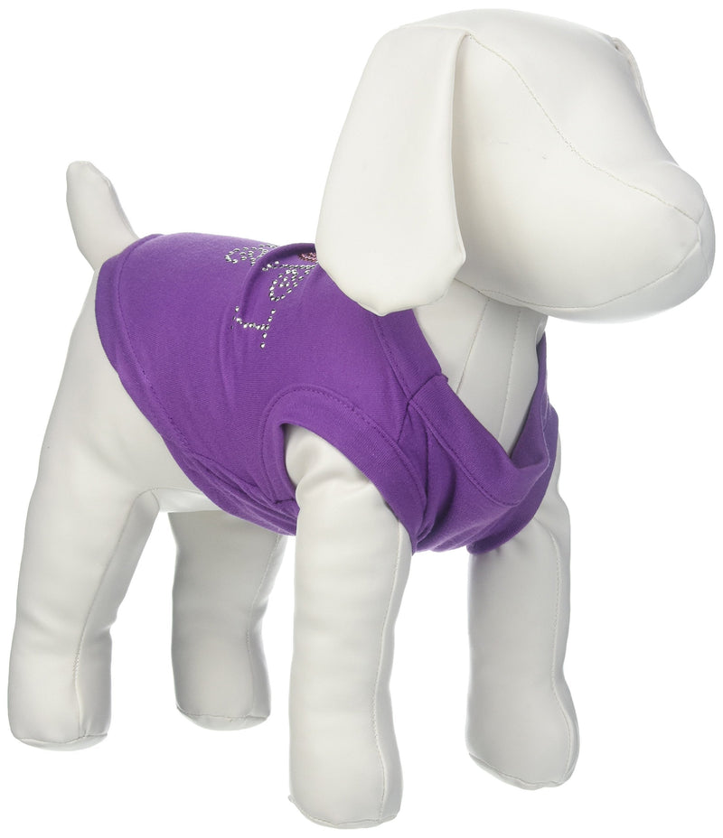 [Australia] - Mirage Pet Products 10-Inch Adopt Me Rhinestone Print Shirt for Pets, Small, Purple 