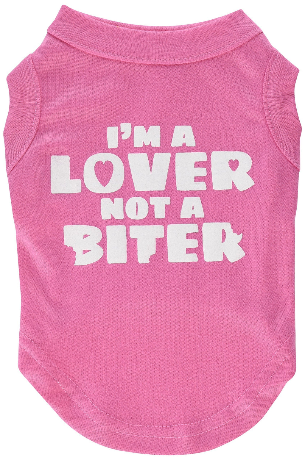 Mirage Pet Products 10-Inch I'm a Lover Not a Biter Screen Printed Dog Shirts, Small, Bright Pink - PawsPlanet Australia